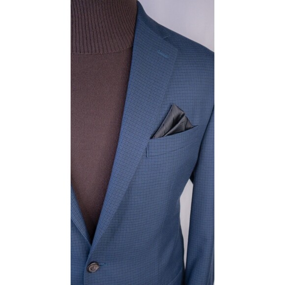 Ralph Lauren Mens Blazer Sz 42L Sport Coat Jacket Poly Blend 2-Bttn Houndstooth - Picture 4 of 13